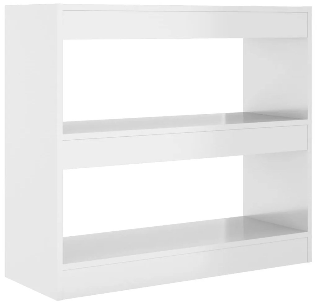 811697 vidaXL Bibliotecă/Separator cameră, alb extralucios, 80x30x96 cm, PAL