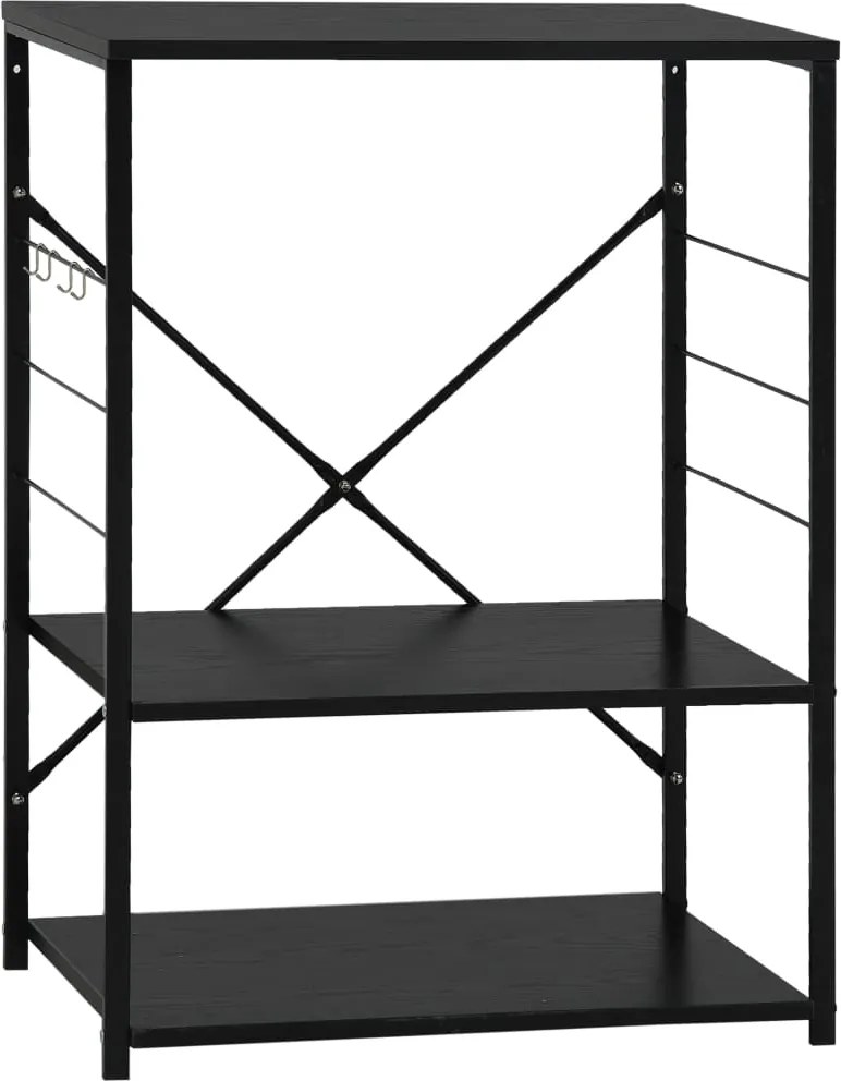 vidaXL Dulap cuptor microunde, negru, 60x39,6x79,5 cm, lemn prelucrat