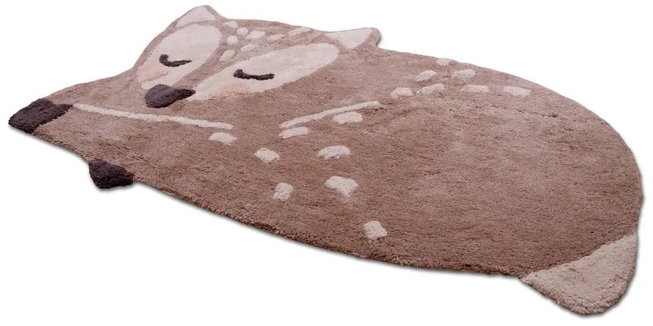 Covor din bumbac lucrat manual pentru copii Nattiot Little Deer, 70 x 110 cm