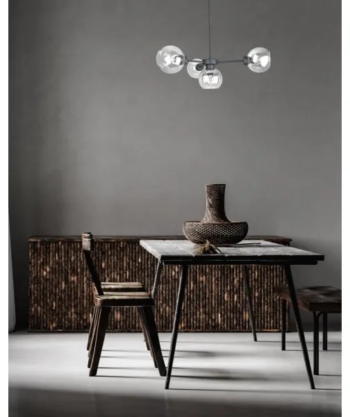 Lustră pe cablu KALIOPE 4xE27/60W/230V negru/transparent