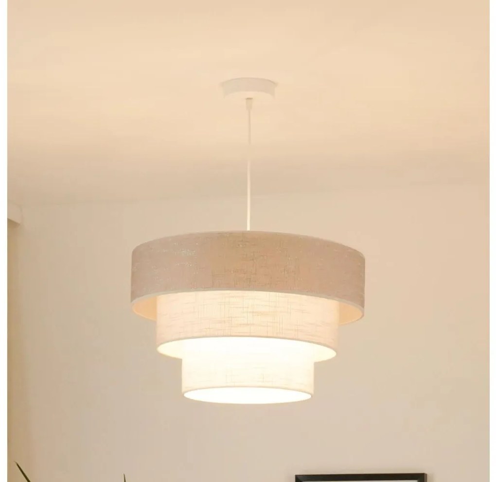 Lustră pe cablu Brilagi ALASKA LUNETA 1xE27/15W/230V d. 45 cm gri/crem