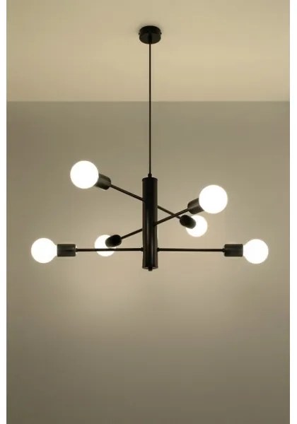 Lustră pe cablu DUOMO 6 6xE27/60W/230V negru