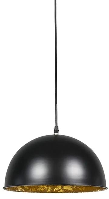 Lampă suspendată industrială neagră cu aur 30 cm - Magna