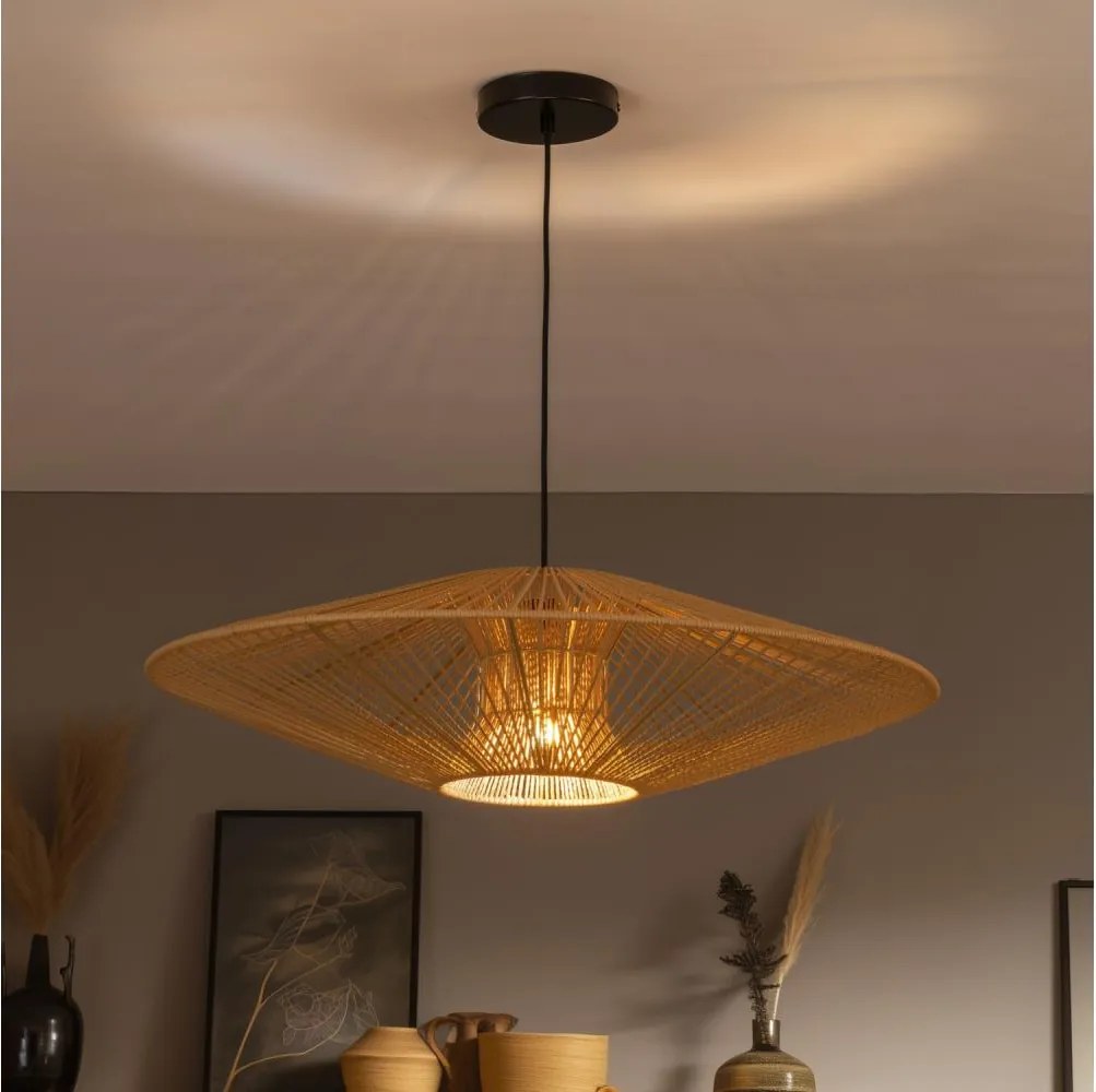 Brilagi - Lustru LED pe cablu CERIA BOHO 1xE27/40W/230V Ø 70 cm negru/maro