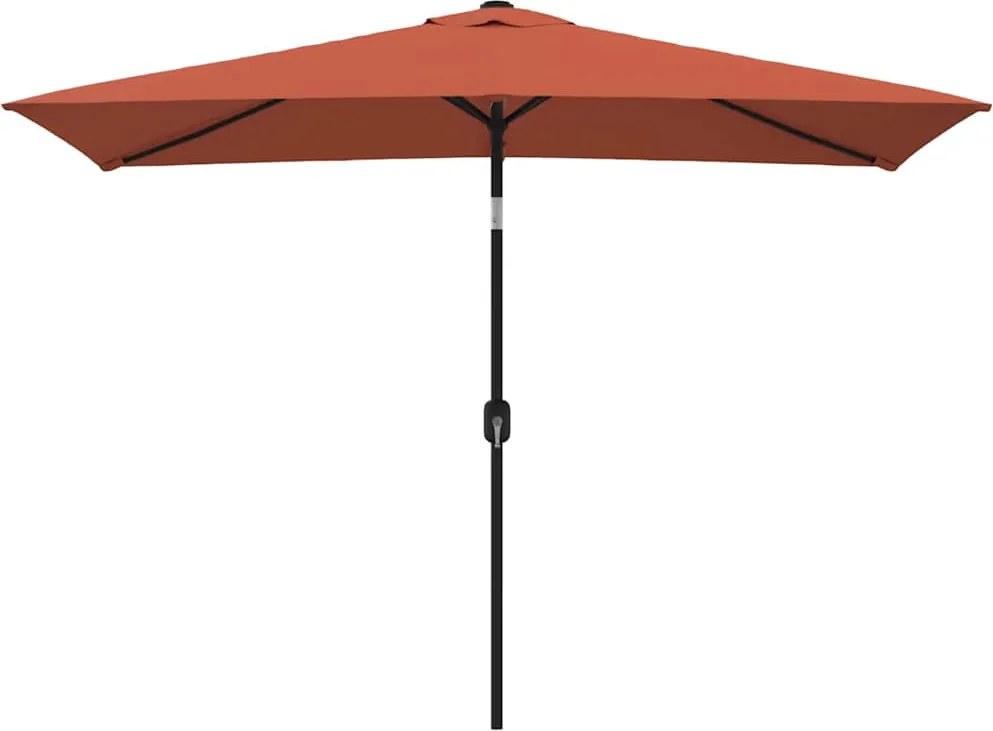 vidaXL Umbrelă de soare exterior, stâlp metalic, cărămiziu, 300x200 cm