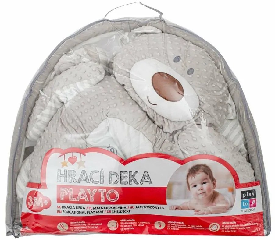 Pătură de joacă de lux PlayTo din Minky cu ursuleț Melody