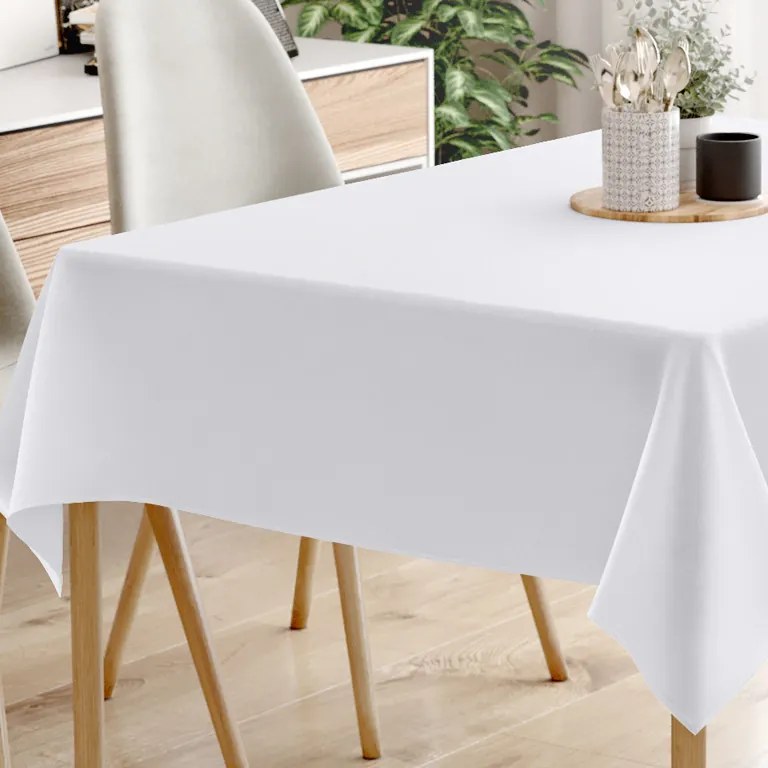 Goldea față de masă decorativă loneta - alb 140 x 200 cm