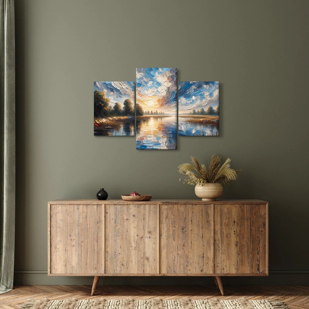 Tablou - Pictură cu soarele deasupra apei (90x60 cm)