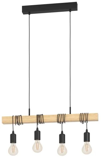 Eglo 43512 - Lustră suspendată pe cablu TOWNSHEND 4xE27/60W/230V