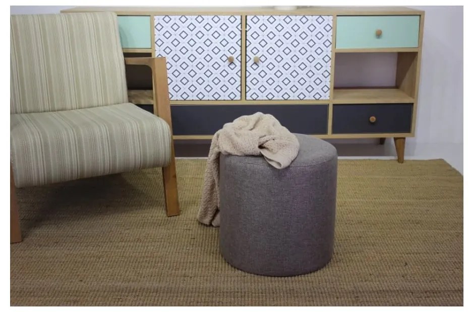 Taburet gri Silindir – Balcab Home