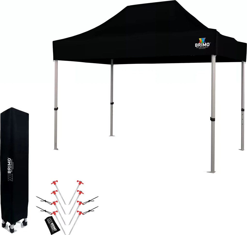 Cort tip foarfecă 2×3 m din aluminiu fără pereți | Montare rapidă și cadru ușor, rezistent - fara 3 pereti - Negru