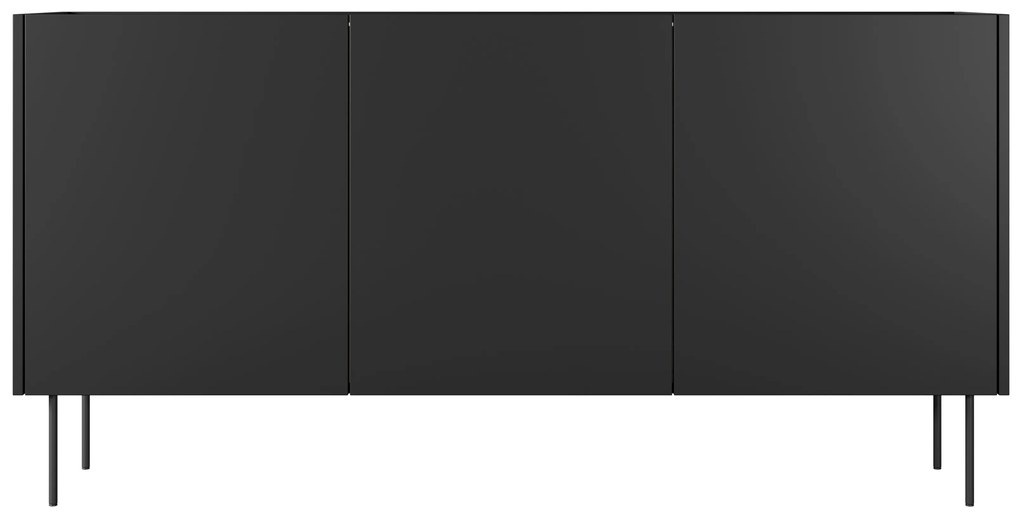 Comodă Desin 170 cm trei uși - negru mat / stejar Nagano