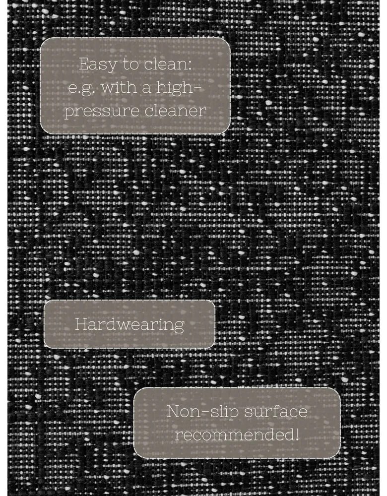 Covor tip traversă pentru interior și exterior alb-negru 80x250 cm Duet Kona – NORTHRUGS