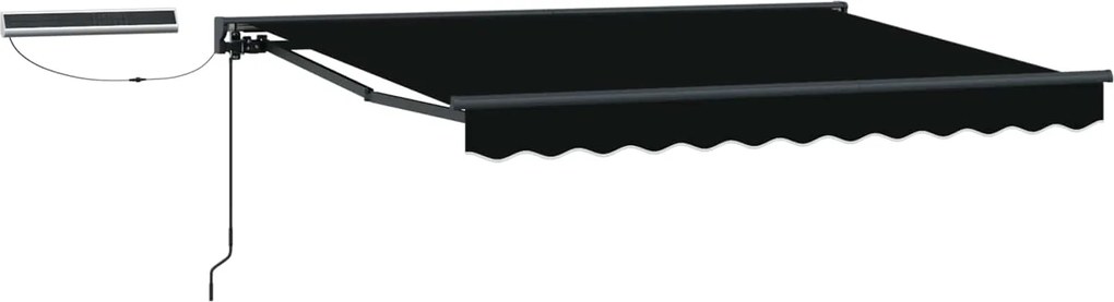 vidaXL Cort electric retractabil Negru 3 x 2,5 m