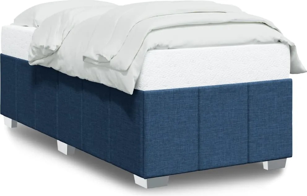 vidaXL Cadru pat fără saltea țesătură albastră 90x200 cm