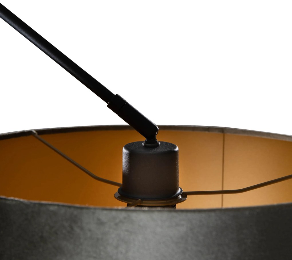 Lampa Suspendată Neagră cu Abajur de Catifea Verde 35cm - Blitz