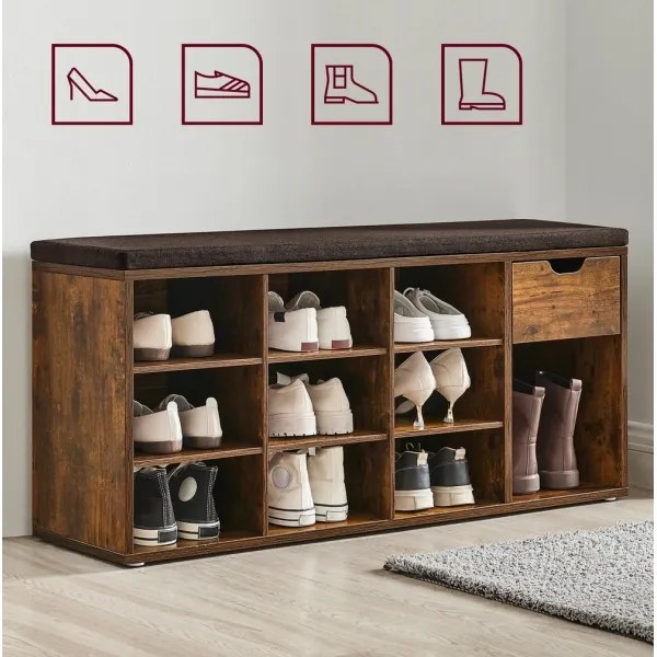 Pantofar VOREN, maro/negru