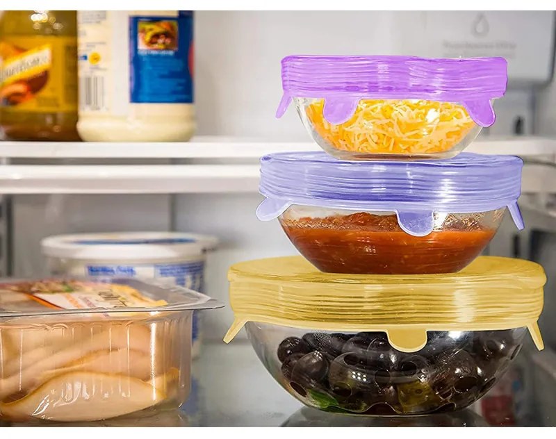 Set de capace din silicon Beper C102COC101, 6,5-20,5 cm, temperatură de la -20 la +230 °C, fără BPA, multicolor