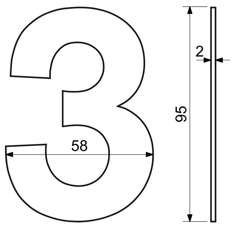 Numărul casei 3", RN.95L, negru"