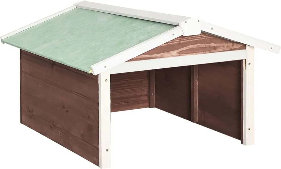 vidaXL Garaj mașină tuns iarba robot cafeniu&alb 72x87x50 cm lemn brad