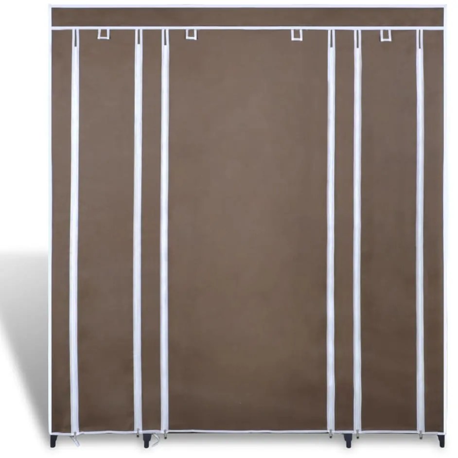 240496 vidaXL Dulap material textil compartimente și tije 45x150x176 cm maro