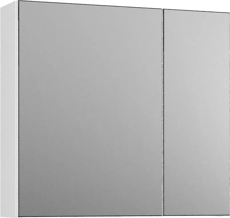 Dulap cu oglinda Krofam e-ARCO suspendat finisaj alb lucios 2 usi 60 cm