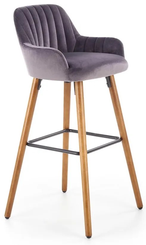 Scaun de bar Alessia, gri / lemn natural