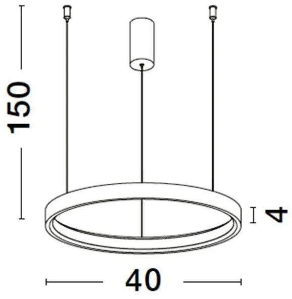 Lustra LED suspendata design modern circular PERRINE D-40cm argintie