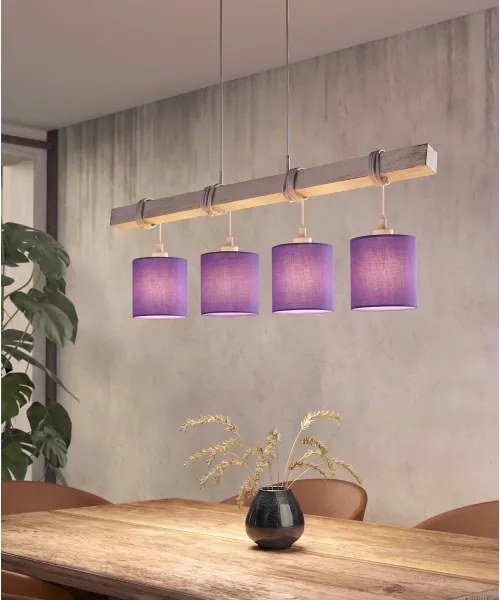 Brilagi - Lustru LED suspendat pe cablu NUBILA 4xE27/60W/230V gri/violet