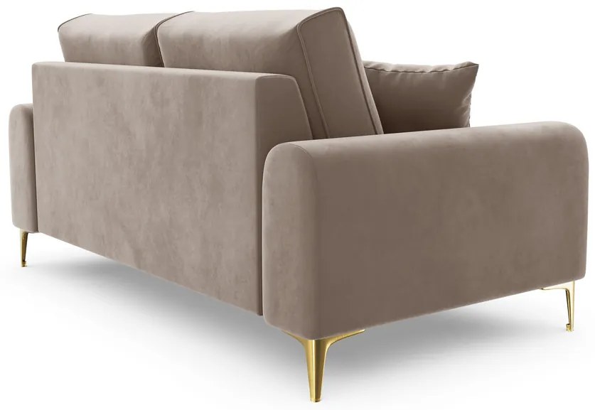 Canapea, Madara, Mazzini Sofas, 2 locuri, gold legs, 172x102x90 cm, catifea, bej