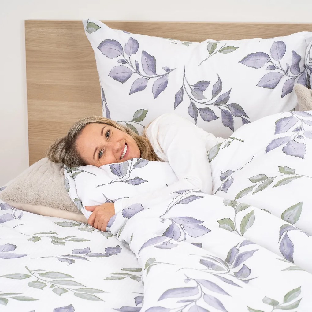 Lenjerie de pat din crep 4Home Soft Leaves, 140 x 200 cm, 70 x 90 cm