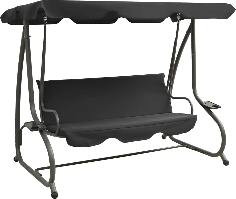 vidaXL Balansoar de exterior cu copertină, antracit