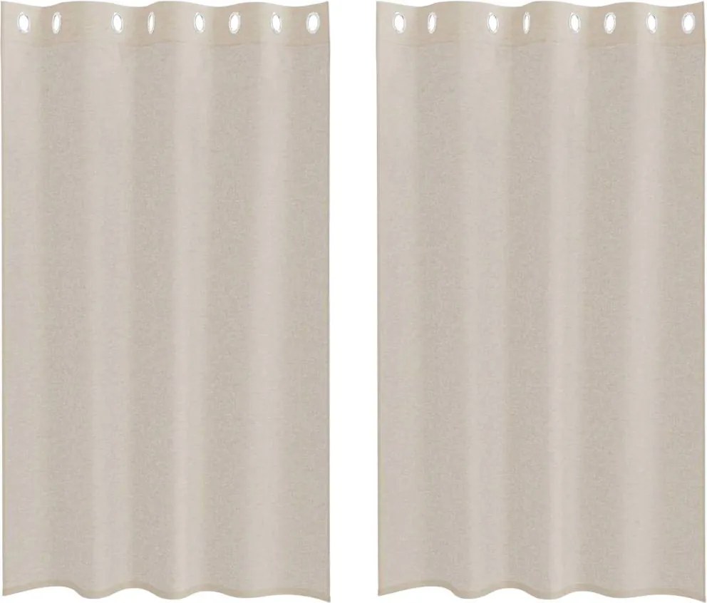 vidaXL Cortină din Voile 2 pcs Nisipiu 175 x 140 cm Poliester