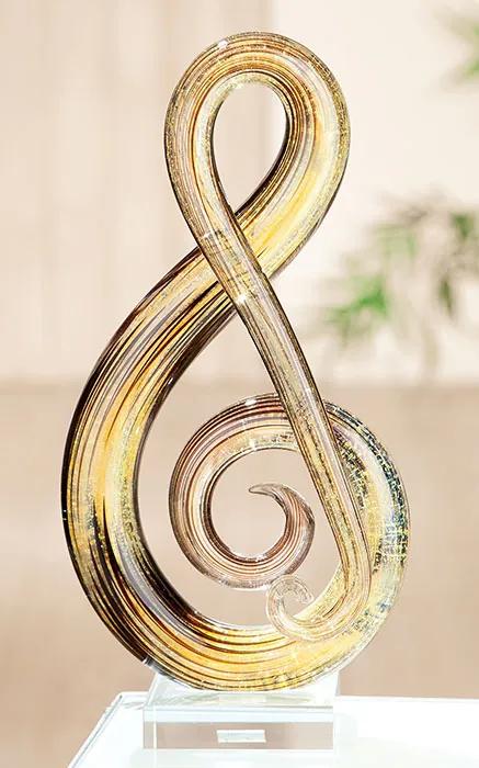 Decoratiune MUSICALE, sticla, 30x14x8 cm