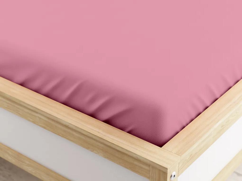 Cearsaf Jersey cu elastic roz 160 x 200 cm
