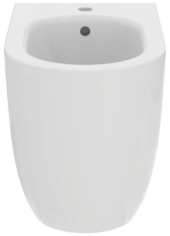 Bideu cu montare pe podea, 355x560 mm, cu preaplin, orificiu pentru baterie, alb