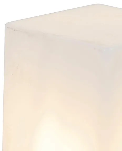 Lampă de exterior pe picior neagră cu abajur opal alb 50 cm - Denmark
