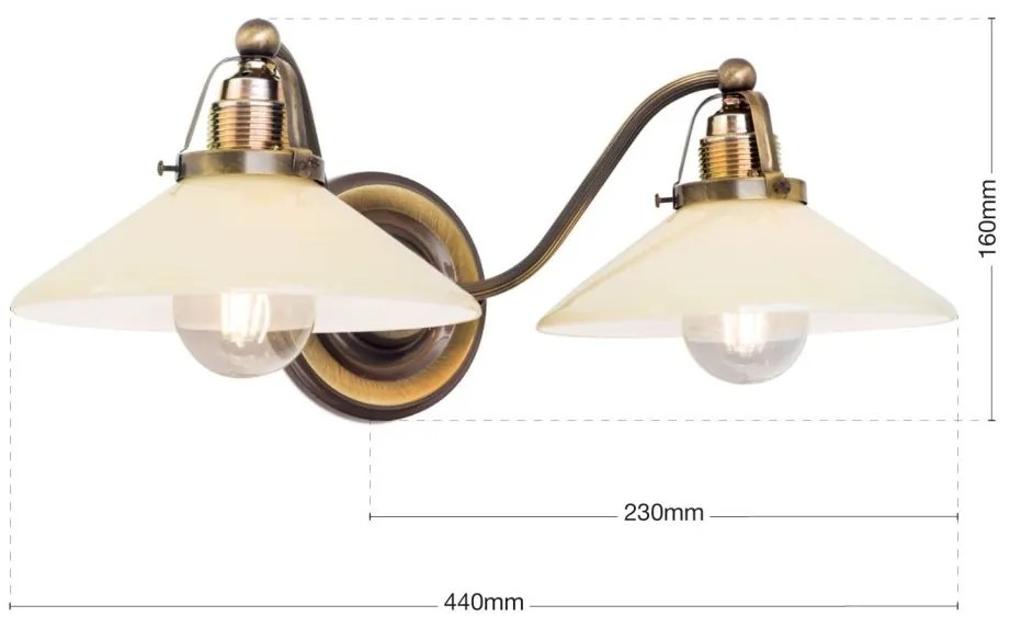 Aplica de perete realizata manual design rustic ARTDESIGN, patina/ champagne