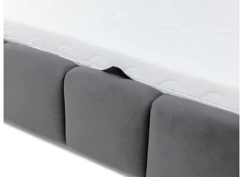 Pat matrimonial 140 cm Leskana (Gri) (cu somieră) (cu sp. depozitare). Promo -17%. 1104150