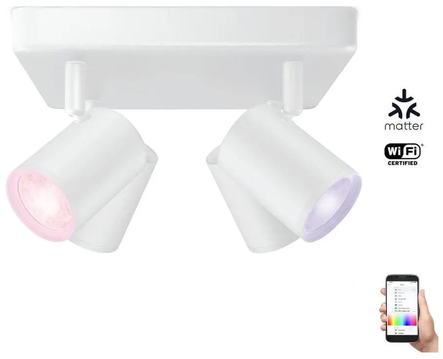 WiZ LED RGBW spot reglabil IMAGEO 4xGU10/4,9W/230V alb Wi-Fi