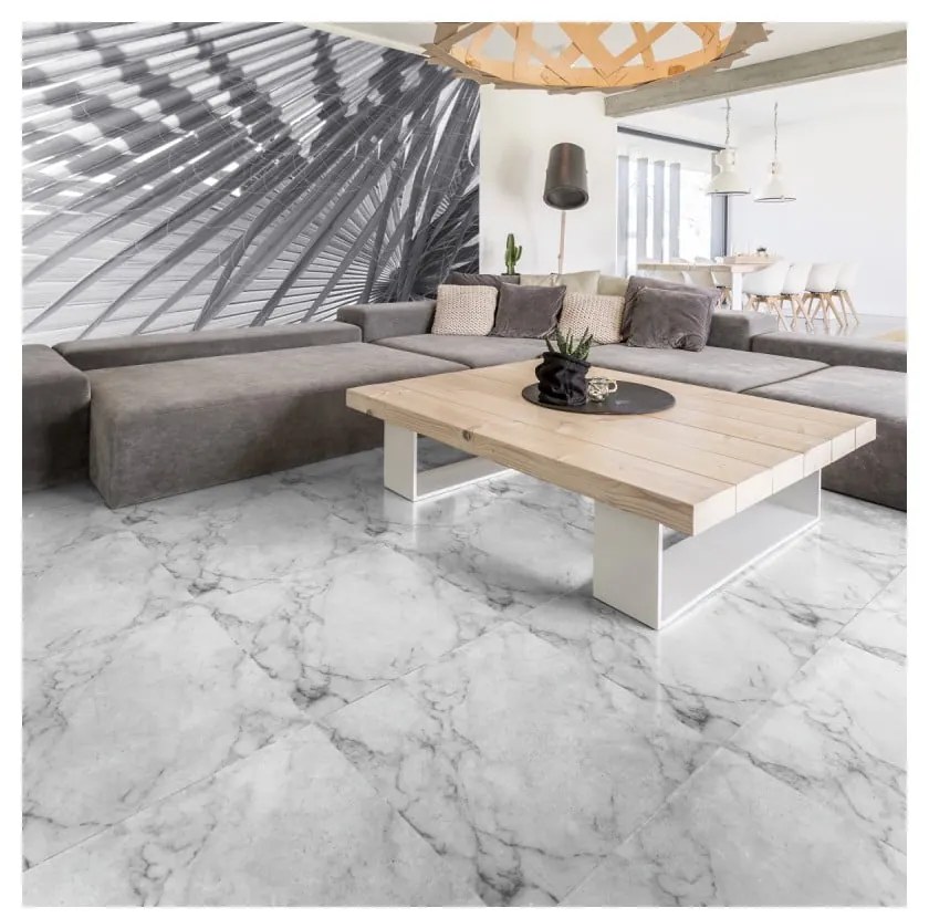 Autocolant de podea Ambiance White Marble, 30 x 30 cm