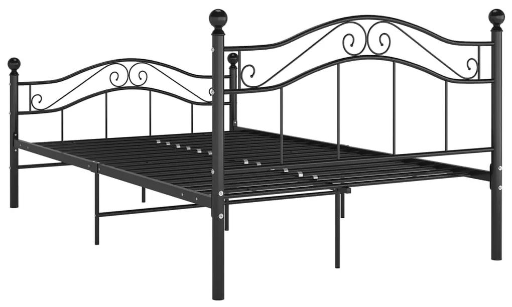 Cadru de pat, negru, 120x200 cm, metal Negru, 120 x 200 cm