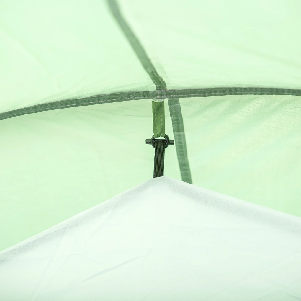 Outsunny Cort de Camping Familial 2-3 Persoane Pliabil Impermeabil Anti-UV 20+ cu Vestibul 426x206x154 cm Verde | Aosom Romania