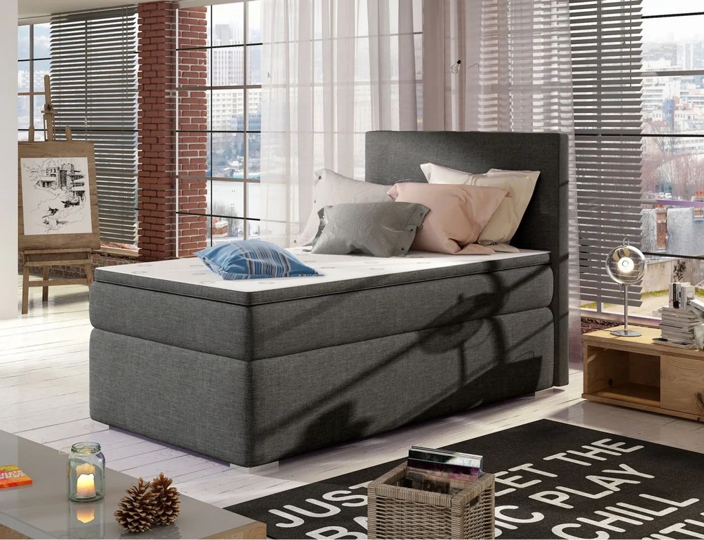 Pat boxspring Rocco pe stanga 90x200 cm Sawana 05