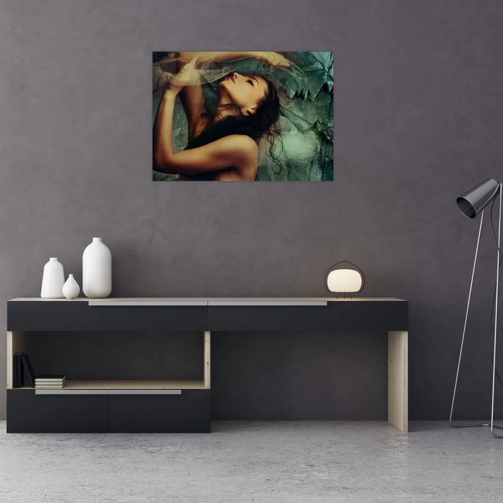Tablou pe sticlă - Muza (70x50 cm)
