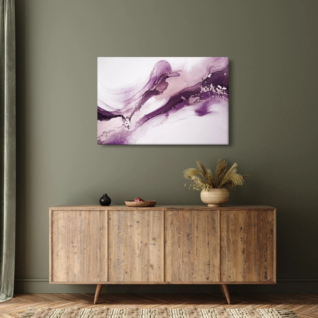 Tablou - Artă fluidă violet (90x60 cm)