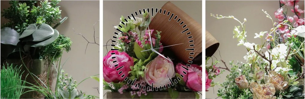 Tablou -Trandafir pentru tine (cu ceas) (90x30 cm)