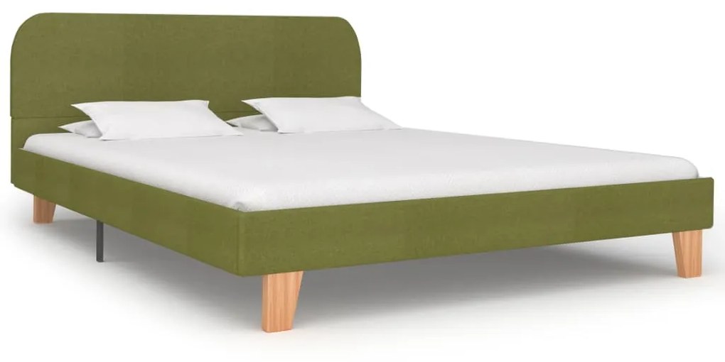 280883 vidaXL Cadru de pat, verde, 140 x 200 cm, material textil