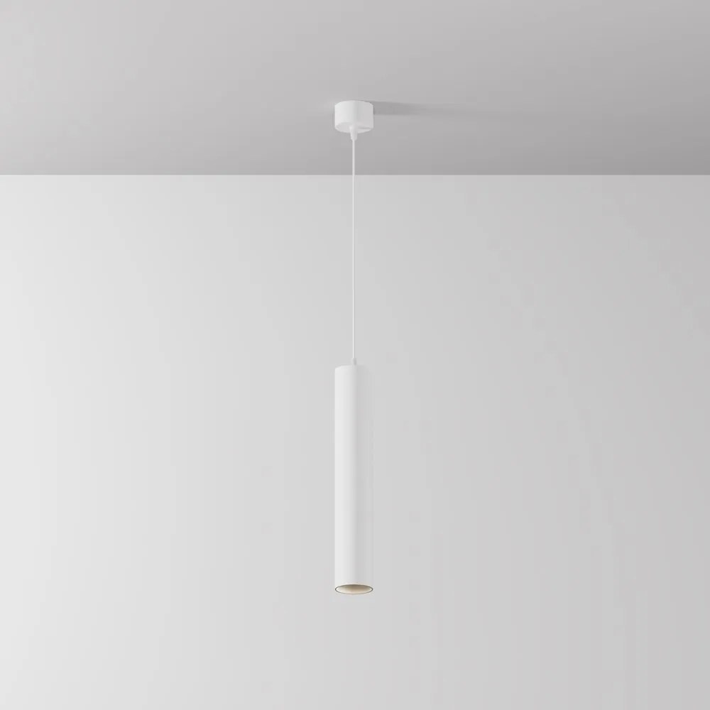 Pendul LED iluminat design tehnic FOCUS D-5,2cm alb