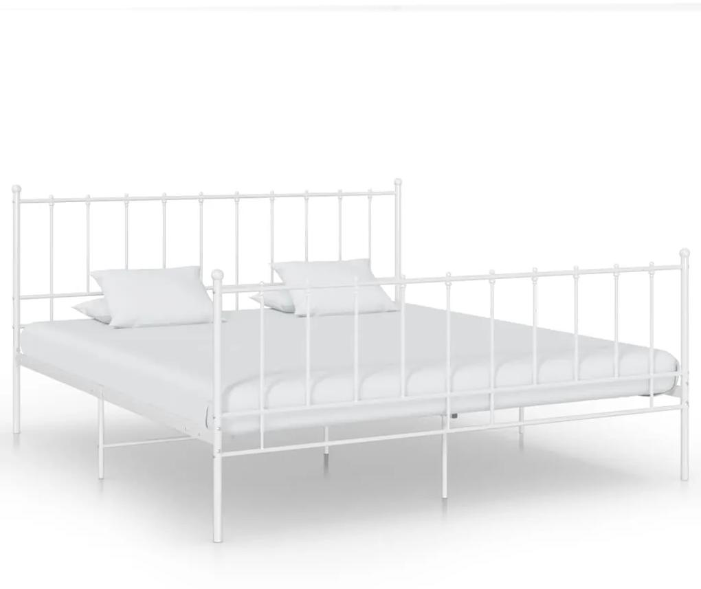 324956 vidaXL Cadru de pat, alb, 140x200 cm, metal